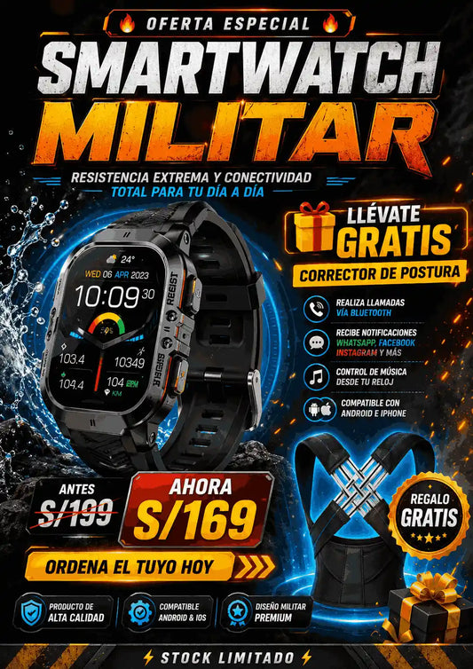 Smartwatch militar + corrector de postura
