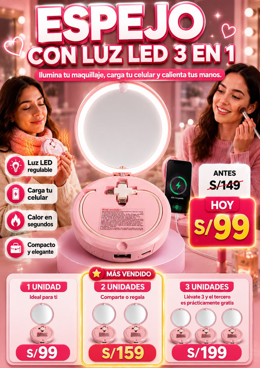 Espejo cargador 3 en 1